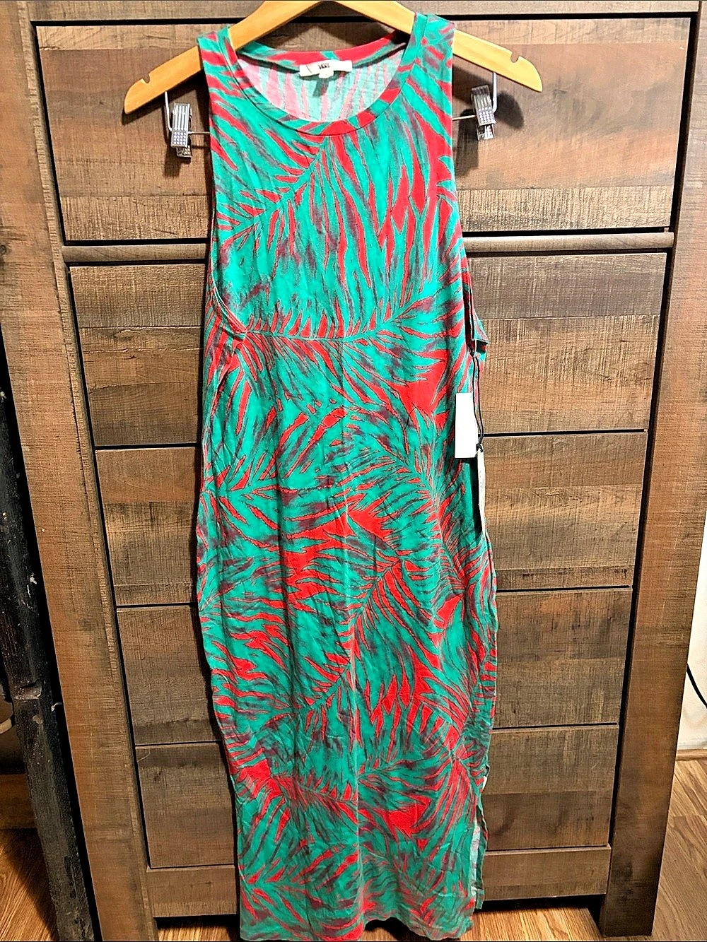 Vans Maxi Dress Maxi Dress in Green & Pink Size Large NWT